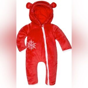 BIG ELEPHANT Unisex Baby Bear Bunting Hooded Jumpsuit Cotton Fleece Long Sleeve